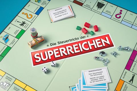 Steuern: Illustration Monopolyfeld der Superreichen