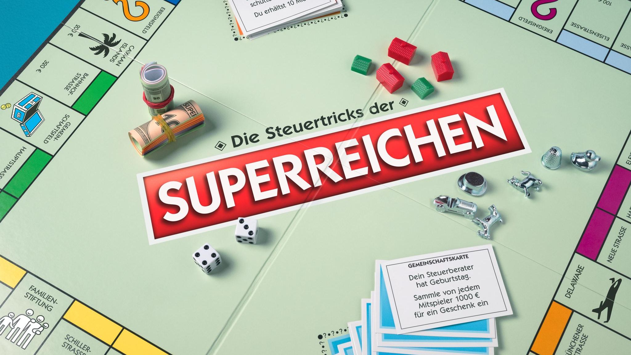 Steuern: Illustration Monopolyfeld der Superreichen
