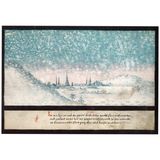 Schneesturm fegt über Stadt