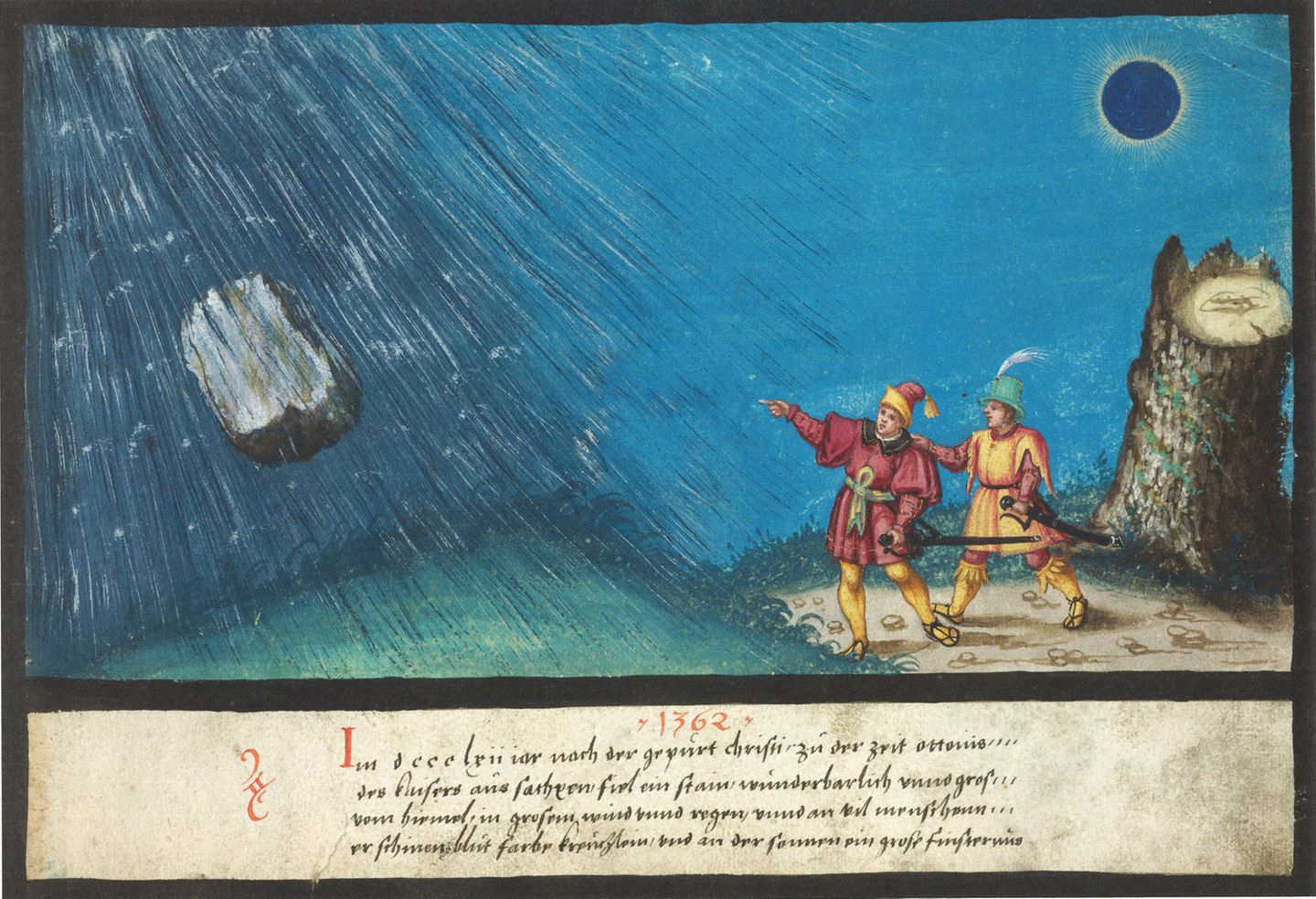 Der Meteorit, der vom Himmel stürzt Meteorit stürzt vom Himmel