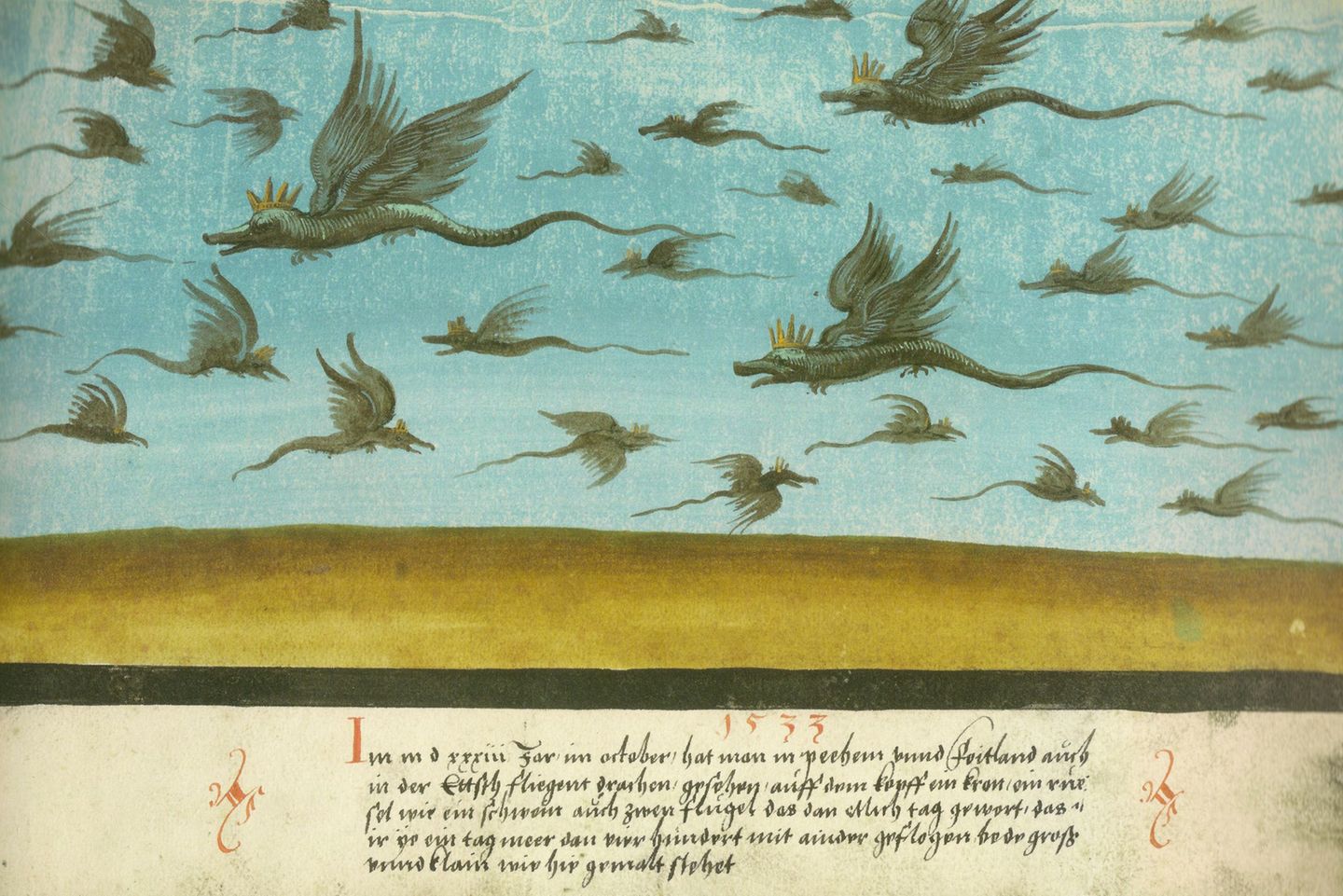 Drachen über Böhmen Drachen fliegen am Himmel
