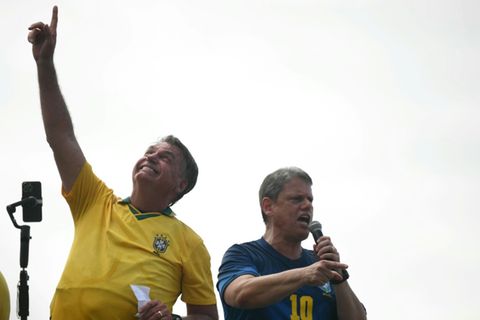 Bolsonaro bei der Demonstration in Rio de Janeiro
