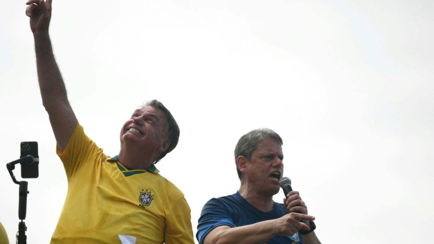 Bolsonaro bei der Demonstration in Rio de Janeiro