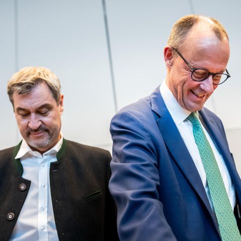 Sondervermögen: Unionschef Friedrich Merz (r.) und Markus Söder