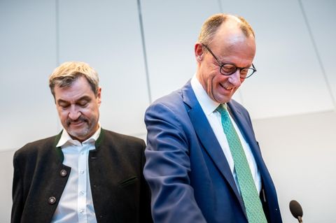 Sondervermögen: Unionschef Friedrich Merz (r.) und Markus Söder