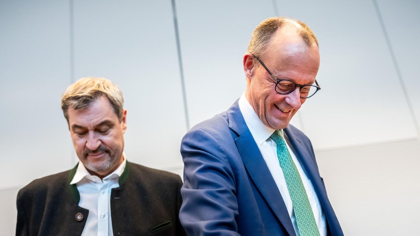 Sondervermögen: Unionschef Friedrich Merz (r.) und Markus Söder