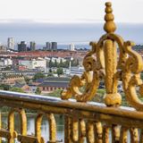 Blick vom Turm der Vor Frelsers Kirke auf die Insel Amager