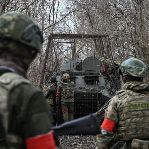 Russian soldiers in the Kursk region