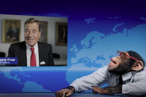 Ein TV-Werbespot mit Wolfgang Grupp und dem Trigema-Affen