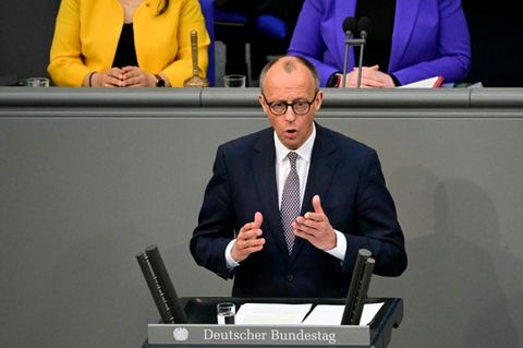 Friedrich Merz bei seiner Rede im Bundestag