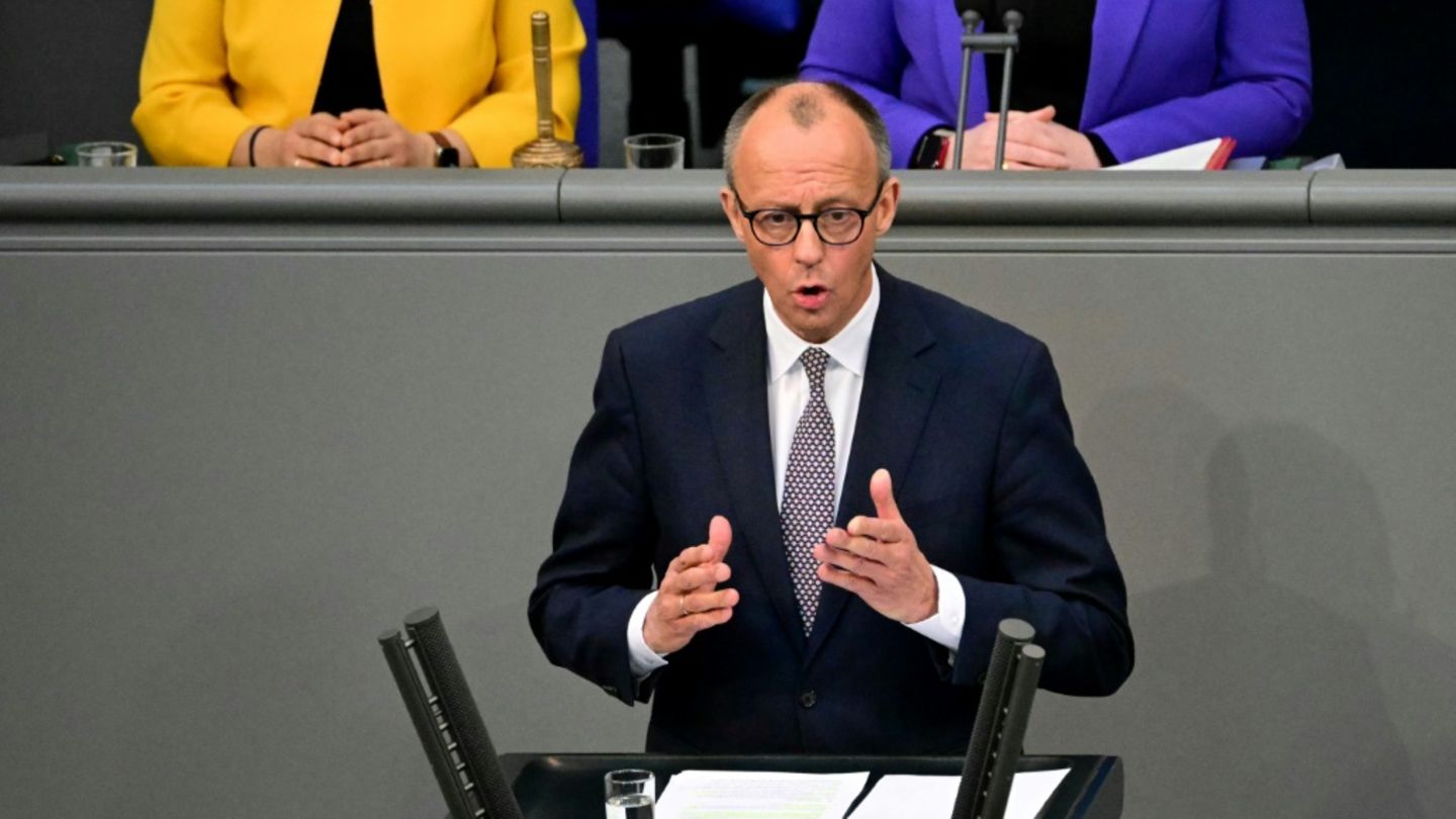 Friedrich Merz bei seiner Rede im Bundestag