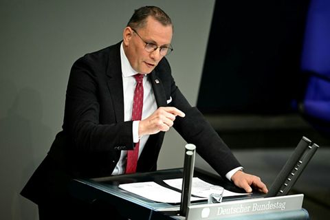 Tino Chrupalla am Dienstag im Bundestag
