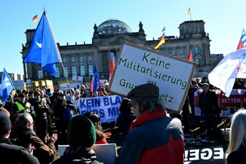 Protest vor dem Bundestag