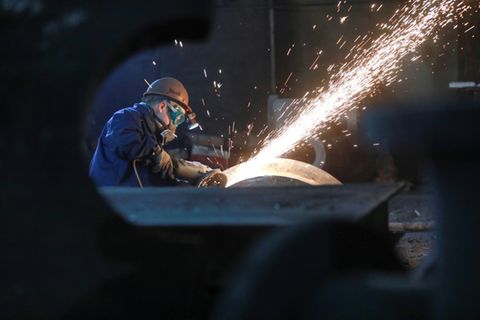 Produktion in einem Stahlwerk