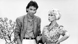 Hugo Egon Balder und die blonde Ingrid Steeger 1985 in der TV-Sendung "Rück -Show"