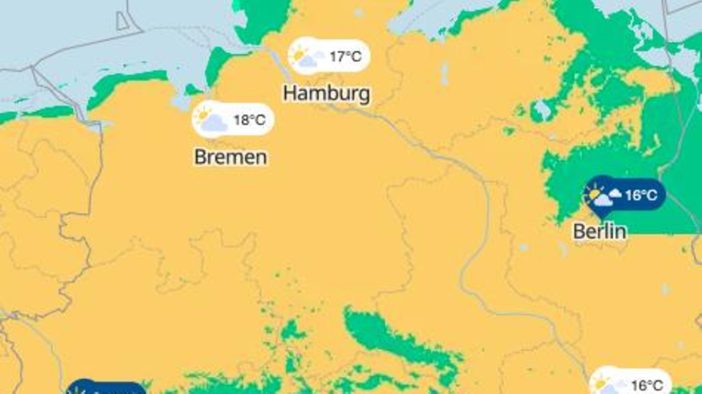 Die Wettervorhersage für das Wochenende