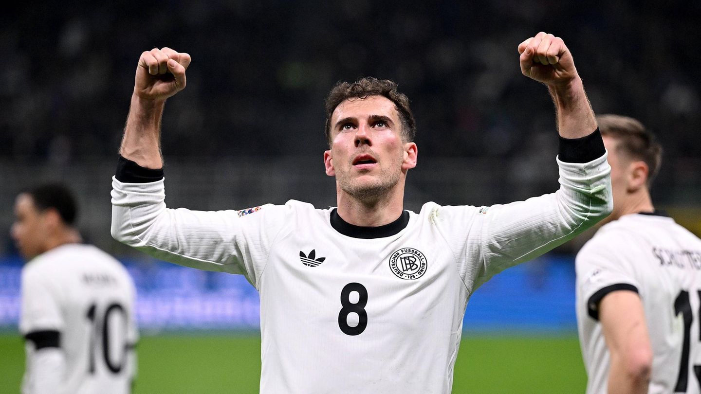 Leon Goretzka bejubelt seinen Siegtreffer gegen Italien
