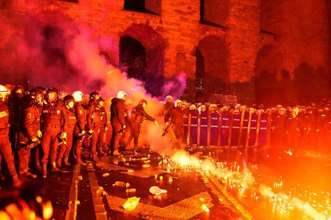 Pyrotechnik bei den Protesten in der Türkei