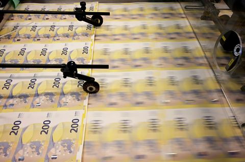 Produktion von 200-Euro-Scheinen