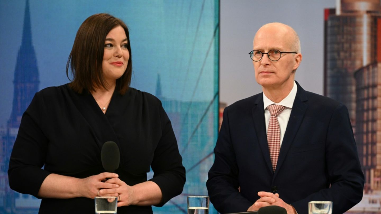 Katharina Fegebank (Grüne) und Peter Tschentscher (SPD)