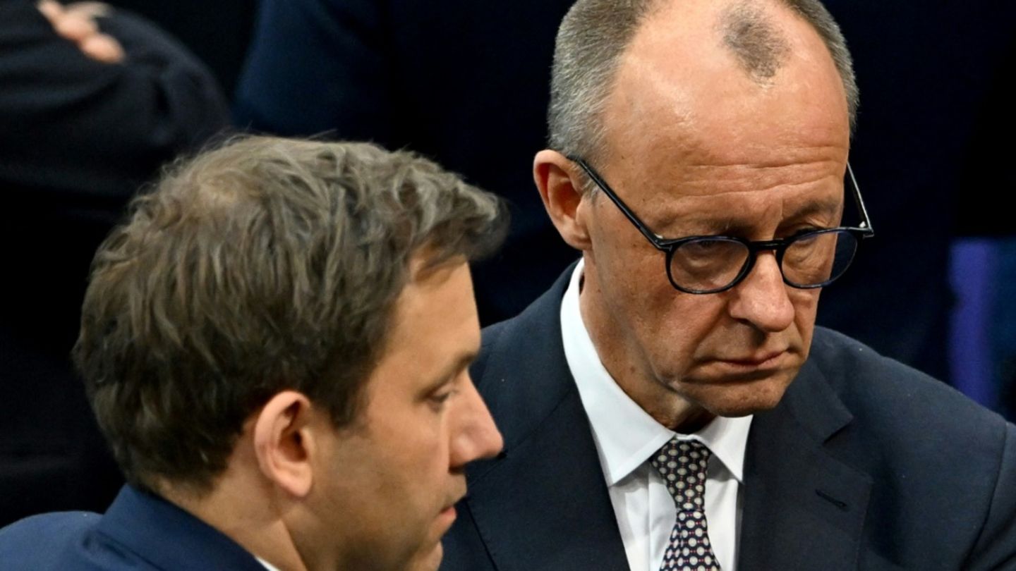 SPD-Chef Klingbeil und CDU-Vorsitzender Merz