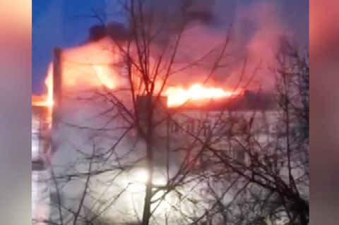 Videoaufnahmen zeigen Brand in russischem Einkaufszentrum