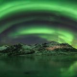 Himmelsphänomen grünes Polarlicht