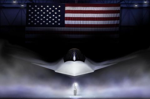 Offizielles Bild der F-47: Auffällig sind die Canards (Vorflügel). Allerdings können Visualisierungen wie diese trügerisch sein