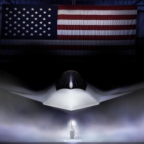 Offizielles Bild der F-47: Auffällig sind die Canards (Vorflügel). Allerdings können Visualisierungen wie diese trügerisch sein