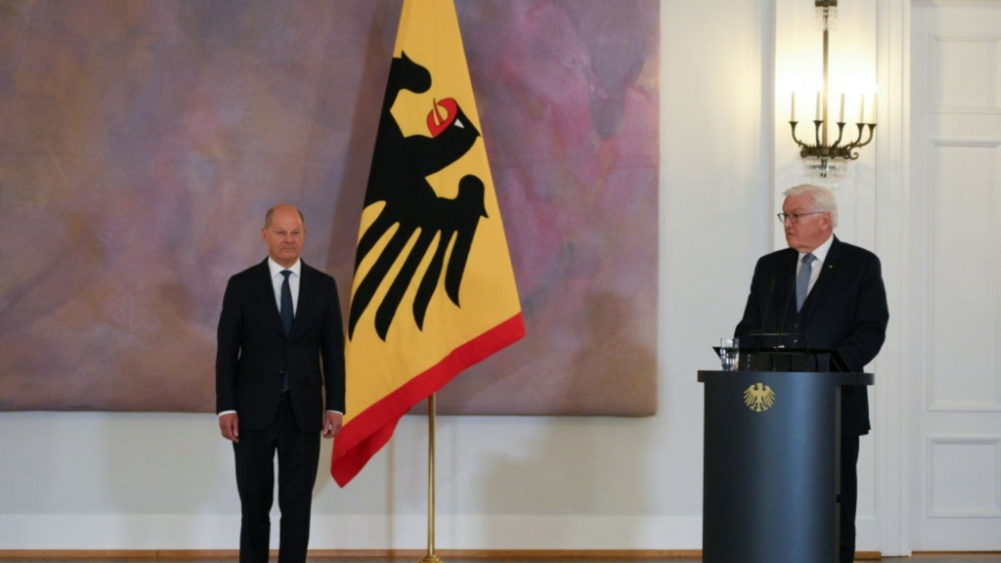 Scholz und Steinmeier in Schloss Bellevue