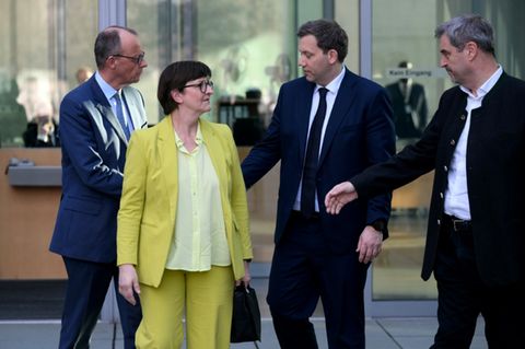 Merz, Esken, Klingbeil und Söder (v.l.)