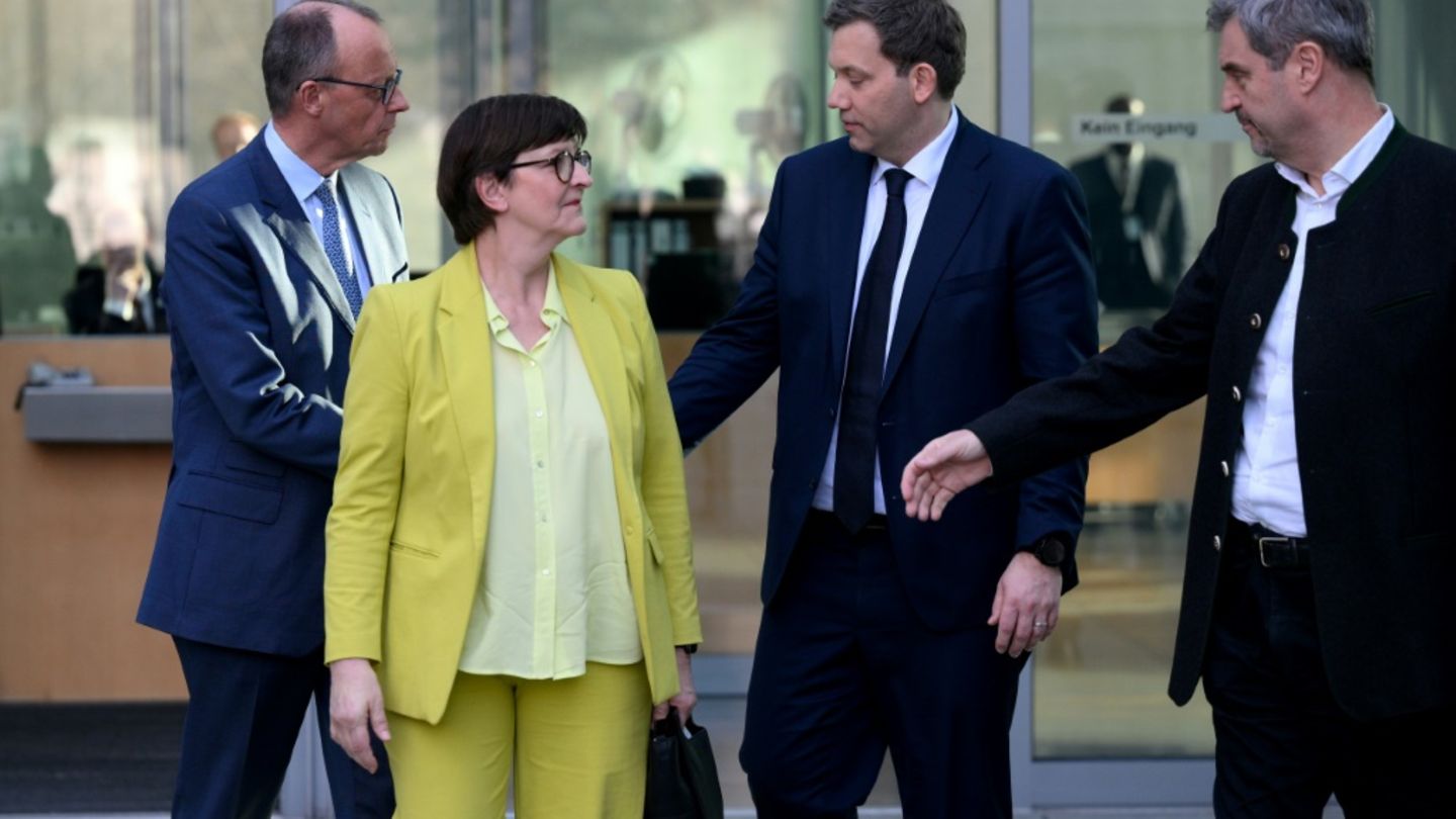 Merz, Esken, Klingbeil und Söder (v.l.)