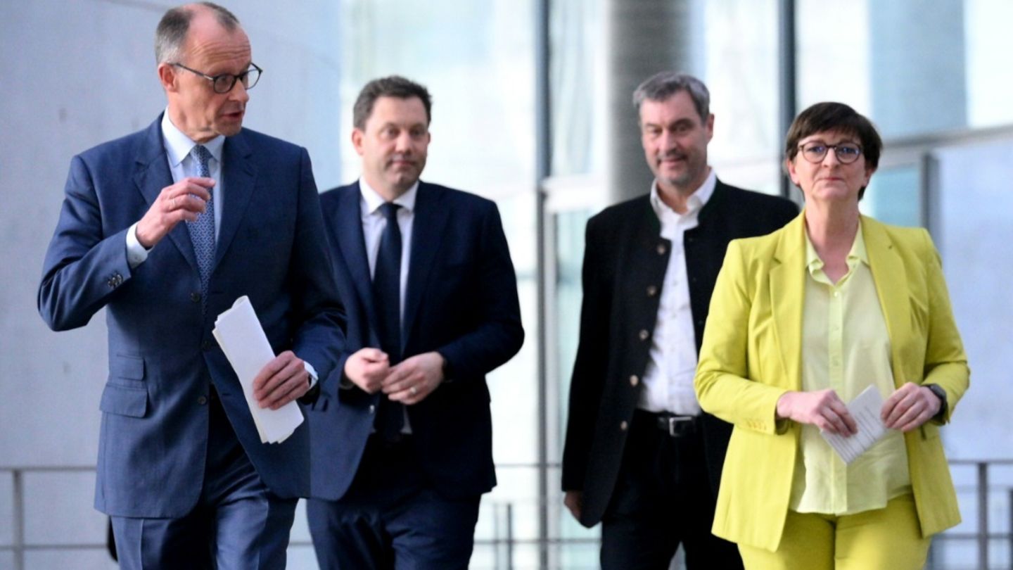 Parteichefs Merz, Klingbeil, Söder und Esken