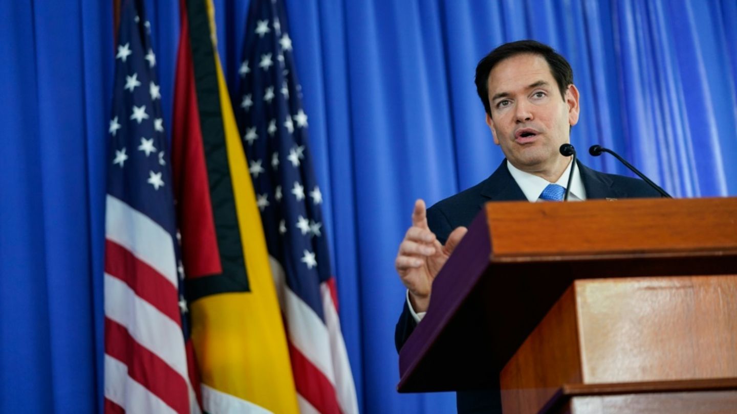 Marco Rubio bei einer Pressekonferenz in Georgetown