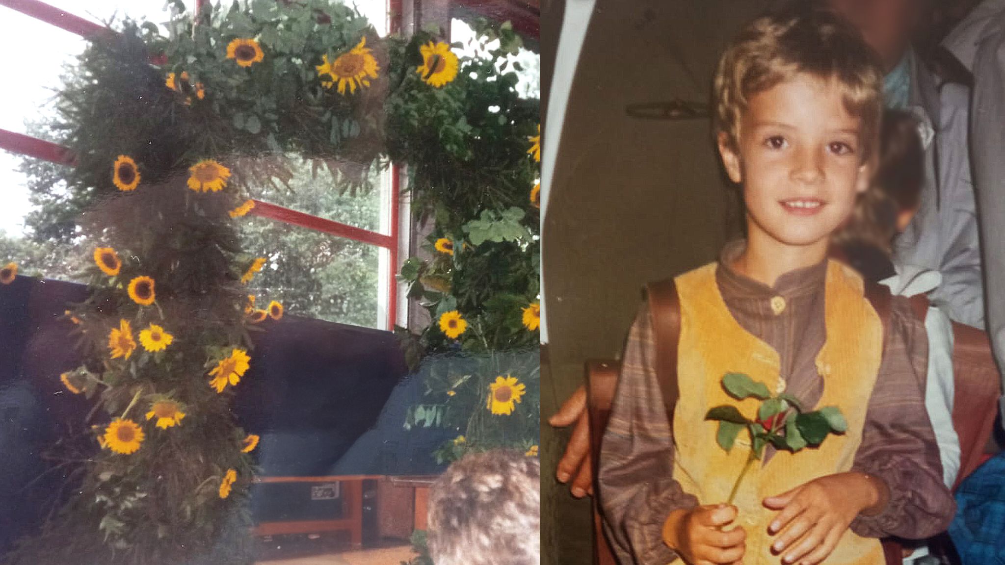 Ein sechsjähriger Junge wird mit einem Lederranzen in die Waldorfschule in Bochum Wattenscheid eingeschult.