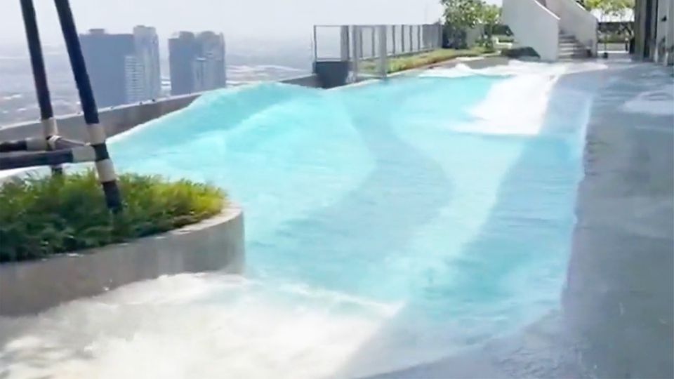 Erdbeben in Thailand: Handyaufnahmen zeigen überschwappende Hochhaus-Pools Erdbeben in Thailand: Handyaufnahmen zeigen überschwappende Hochhaus-Pools