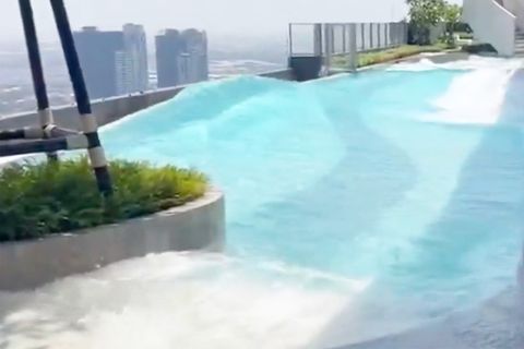 Erdbeben in Thailand: Handyaufnahmen zeigen überschwappende Hochhaus-Pools