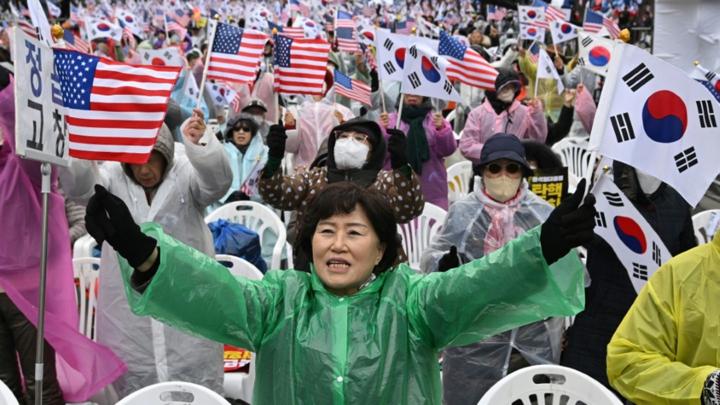 Demonstrierende in Seoul