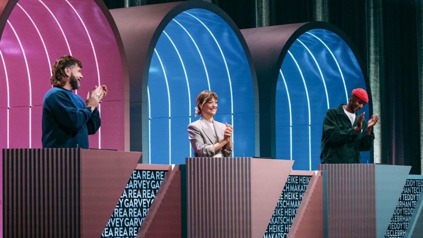Rea Garvey (l.), Heike Makatsch und Teddy Teclebrhan mussten auch in der vierten Folge von "Wer stiehlt mir die Show?" einige
