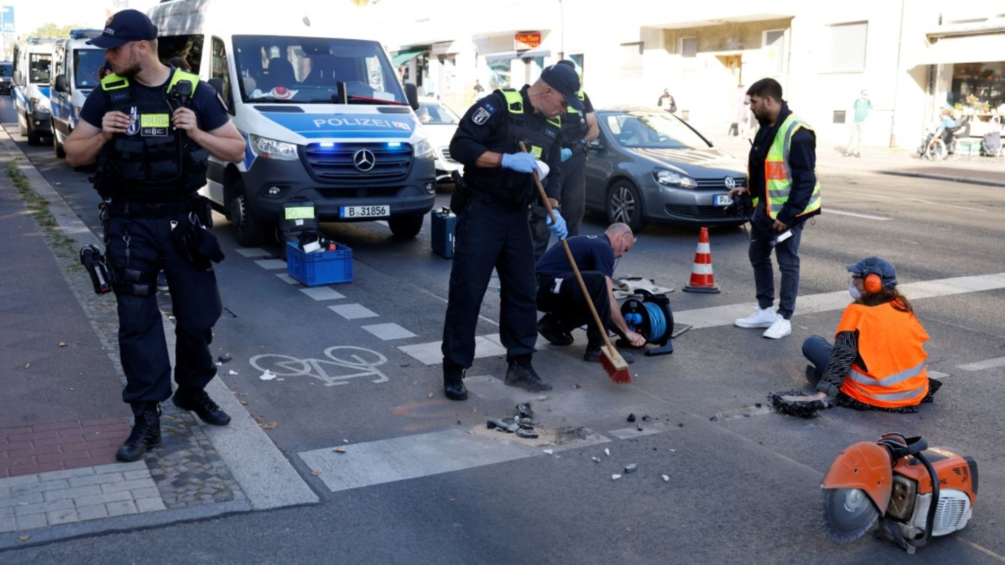 Straßenblockade der Letzten Generation am 18.09.2023