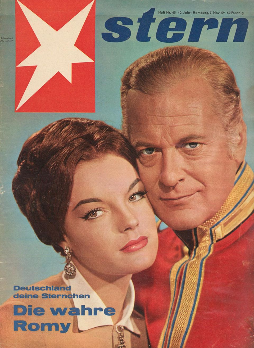 Mit Curd Jürgens: Die junge Romy Schneider 1959 auf dem stern