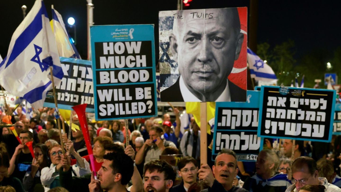 Proteste gegen Netanjahu am Montagabend in Jerusalem