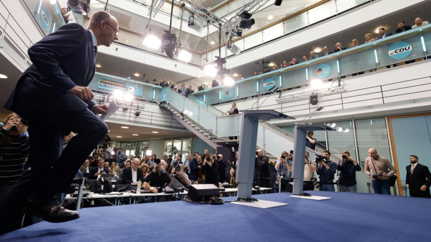 CDU-Zentrale mit Parteichef Merz (l.)
