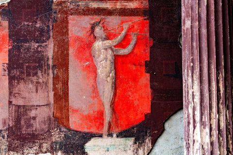 Ein Fresko in Pompeji