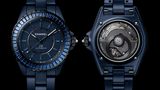 blaue Chanel-Uhr "J12"