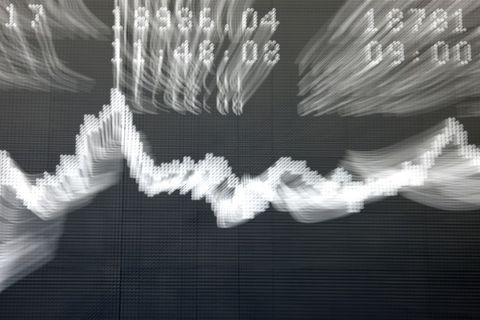 Anzeigetafel von Börse in Frankfurt am Main