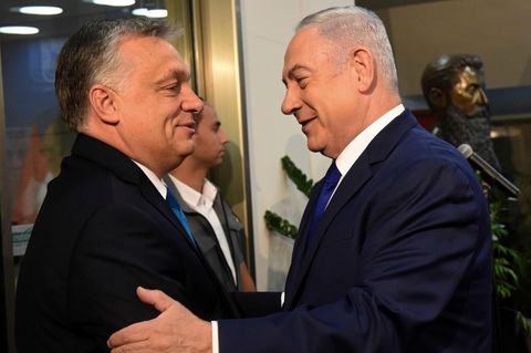 Viktor Orban empfängt Benjamin Netanjahu (r) in Ungarn