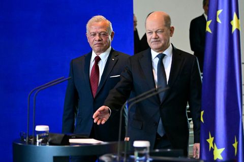 Scholz und König Abdullah II. von Jordanien in Berlin