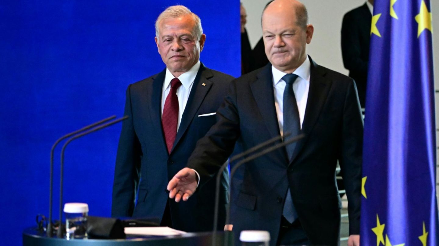 Scholz und König Abdullah II. von Jordanien in Berlin