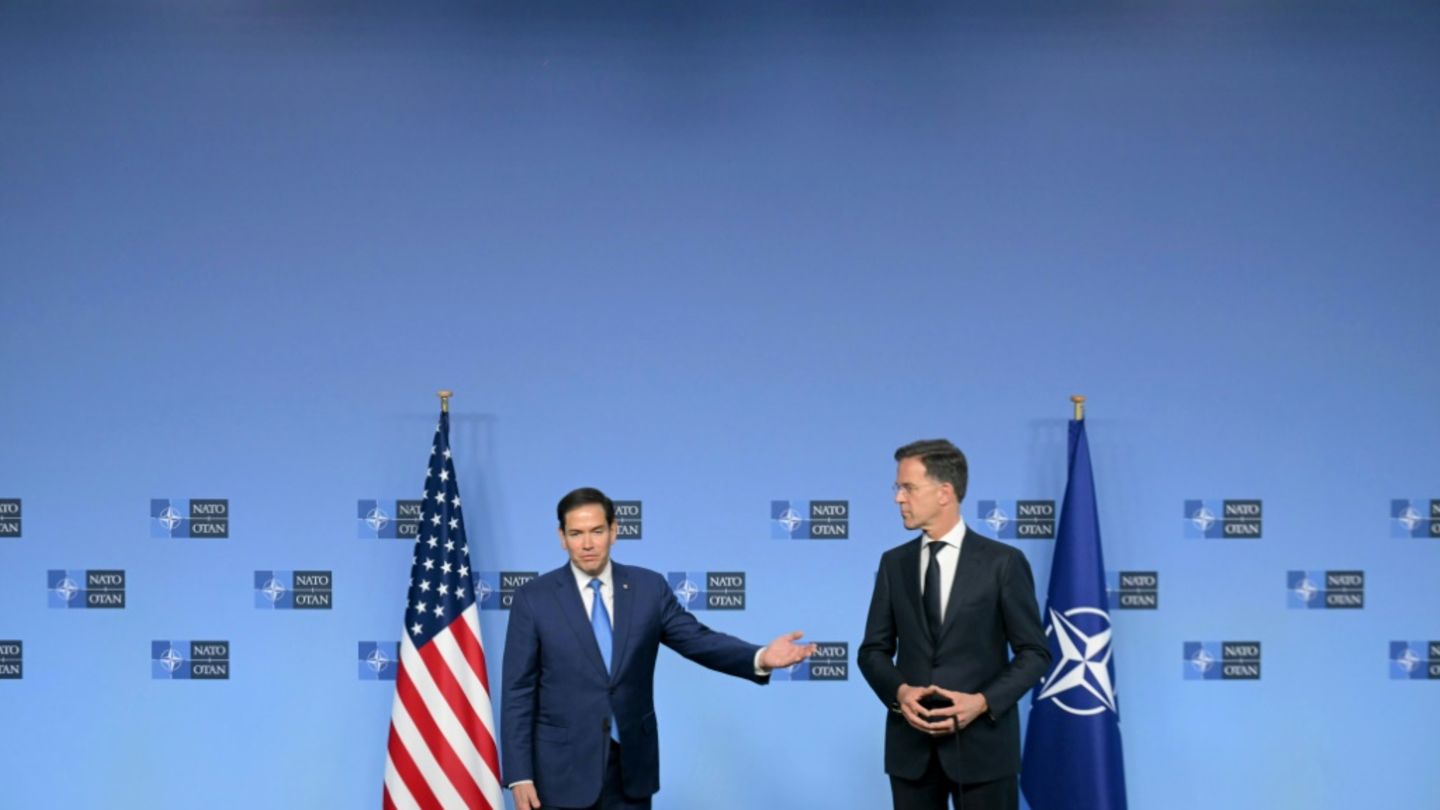 Rubio (links) und Rutte in Brüssel